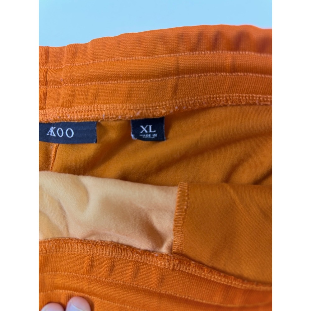 AKOO Mens Sweat Shorts Preppy Summer Patchwork Orange Green Blue XL Fox Top Hat - Picture 4 of 6